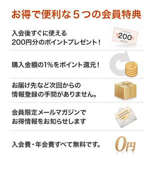 お得で便利な5つの会員特典