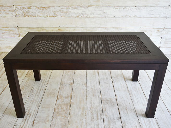 チークとラタンのダイニングテーブル　[Alam Sari]【AS-290W150 SBR】