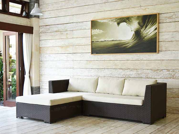 屋内外で利用可能なシンセティックラタンデイベットソファ /アジアン家具・バリ家具