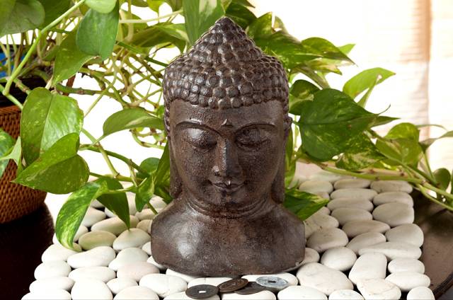 ほほ笑み仏陀 仏頭【45551】 インテリア雑貨 アジアンインテリア ループ