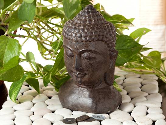 Pacific Trading 6.5インチ 仏陀の頭 仏教 宗教的 ブロンズ仕上げ 像フィギュア (光沢ブロンズ) : Pacific Trading 6.5 Inch Buddha Head Buddhist
