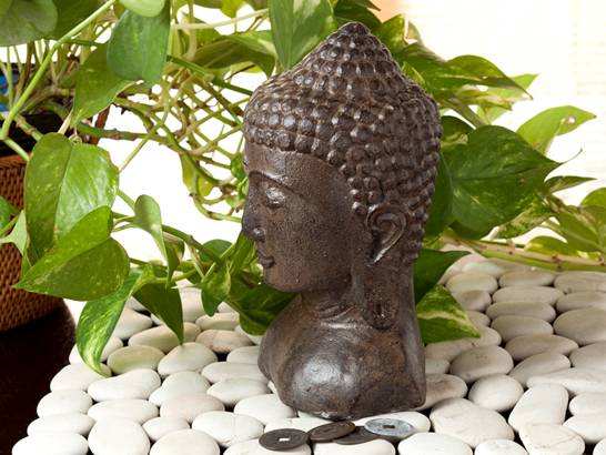 ほほ笑み仏陀 仏頭【45551】 インテリア雑貨 アジアンインテリア ループ