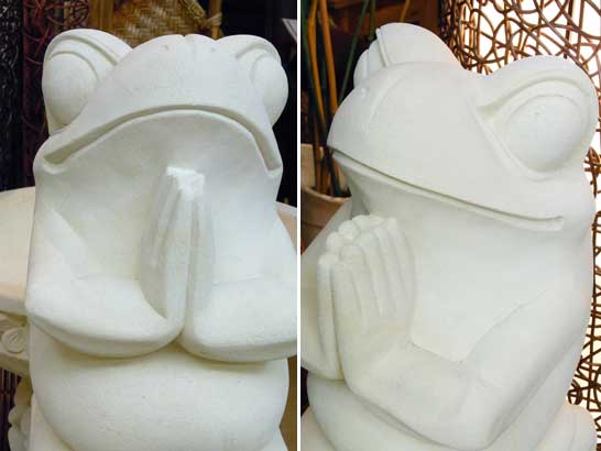 白いカエルの石像 パリマナンストーン石像オブジェ 置物 [単体]【46709