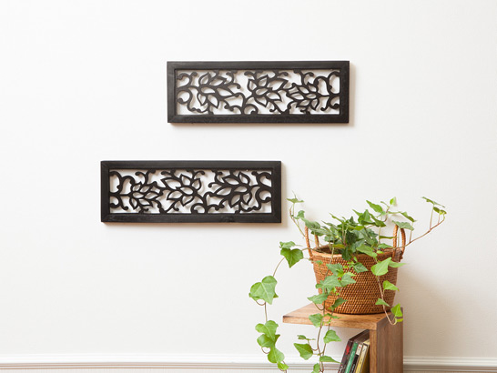 MDFウッドレリーフパネル (ロータス / 35cm)【50135】 /アジアン