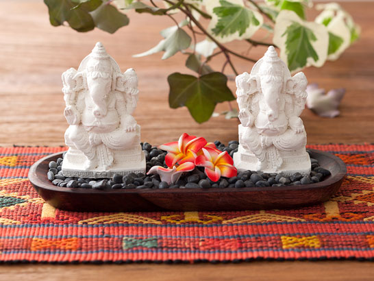 アジアン雑貨　バリ雑貨　パラストーン　セット バリニーズカップル 男女ペアセット オブジェ 置物 H11cm