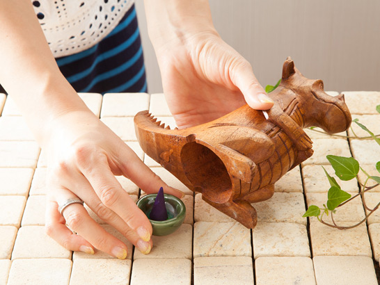 セラミック製 プチお香ボウル [6色展開]【ic-pbowl】 /アジアン雑貨